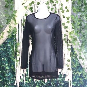 Mesh Sheer Black Dress